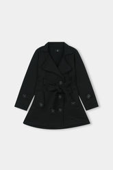 Women Black Short Trench Coat