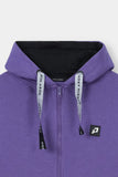 Women Purple Crop Zipper Hoodie