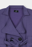 Women Soft Purple Short Trench Coat