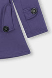 Women Soft Purple Short Trench Coat