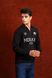 Men Mock Neck Quarter Zip Printed Sweatshirt