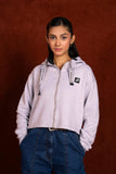 Women Crop Lavender Hoodie