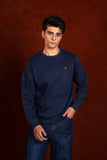 Men Crew Neck Blue Sweatshirt