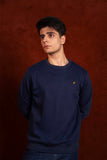 Men Crew Neck Blue Sweatshirt