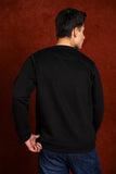 Men Crew Neck Black Sweatshirt