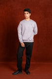 Men Crew Neck Grey Sweatshirt