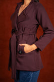 Women Oxblood Short Trench Coat