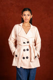 Women Nude Pink Trench Coat