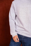 Men Grey Terrycloth Fleece Sweatshirt
