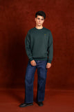 Men Crew Neck Green Sweatshirt