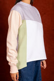 Women Pastel Block Crew Neck Sweatshirt