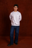 Men Crew Neck Oatmeal Grey Sweatshirt