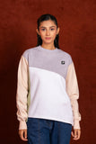 Women Pastel Block Crew Neck Sweatshirt